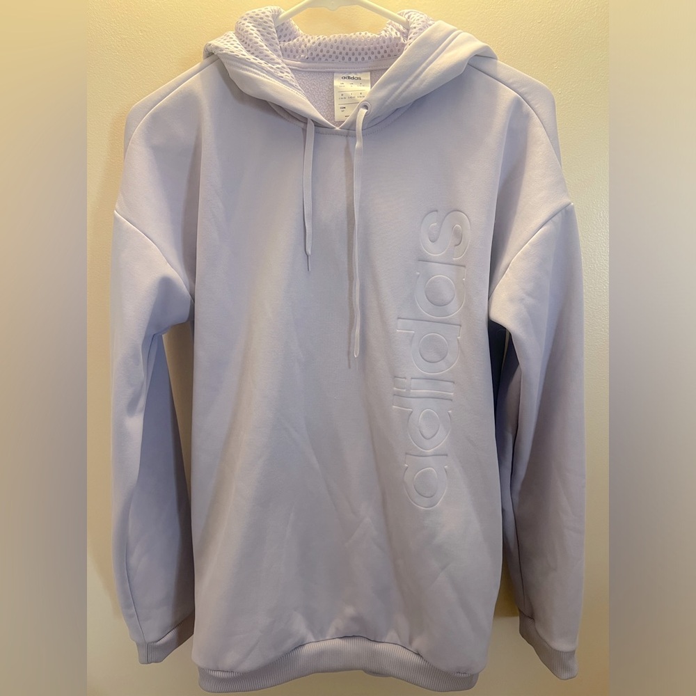 Lilac purple adidas women gear up pullover hoodie size S